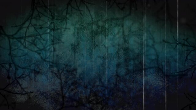 Grunge texture overlay over creepy tree branches against grey background