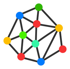 Mesh links icon with flat style. Isolated vector mesh links icon illustrations, simple style.