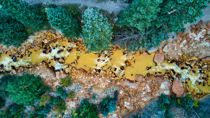 Aerial of river with 