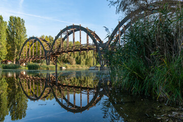Fototapeta na wymiar The arch bridge from Little Balaton Lake - Hungary