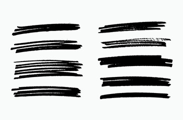 Obraz premium Marker lines and strokes set. Vector illustration