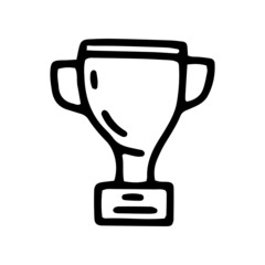 winner cup line vector doodle simple icon