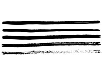 Marker lines and strokes set. Vector illustration