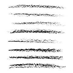 Fototapeta premium Pencil charcoal strokes set, vector logo blot design element