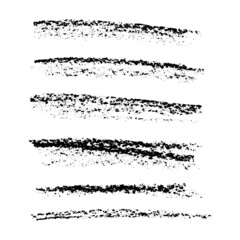 Pencil charcoal strokes set, vector logo blot design element