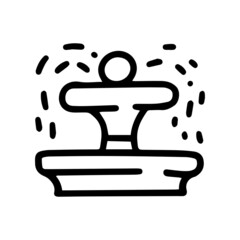 water fountain line vector doodle simple icon