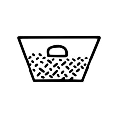 wicker laundry basket line vector doodle simple icon