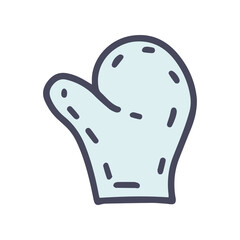 mitten for sauna color vector doodle simple icon