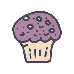 muffin color vector doodle simple icon design
