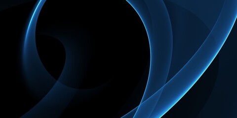 Abstract blue wave on black background	