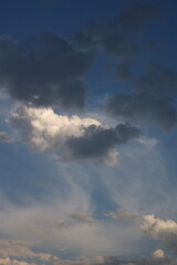 White clouds on blue sky