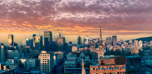 Montreal City Skyline at Dusk, Canada