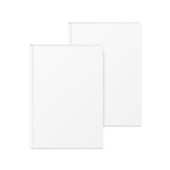 Blank cover book mockups isolated on white background. Vector illustration. Ready to use as template for your design. EPS10.	