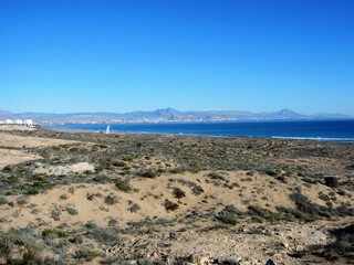 Bay of Alicante mountains and dunes Spain