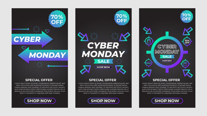 cyber monday social media stories promotion collection design
