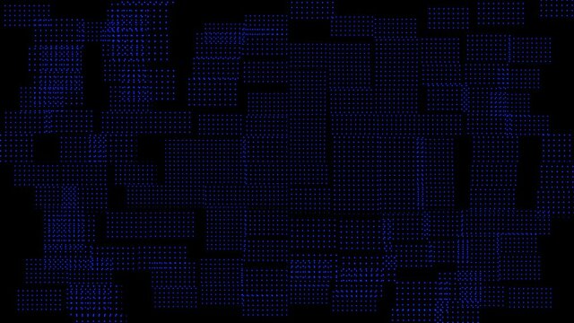 3D Abstract green cubes loop. Video game VJ isometric geometric mosaic waves pattern. Abstract geometric digital background with random motion cubes. Modern minimalistic concept. Looped 3d animation