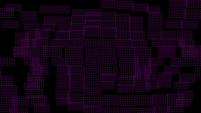 3D Abstract green cubes loop. Video game VJ isometric geometric mosaic waves pattern. Abstract geometric digital background with random motion cubes. Modern minimalistic concept. Looped 3d animation