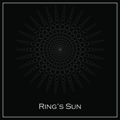 sun of rings logo template, abstract pattern