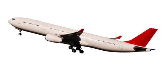 Image of commercial passenger plane, isolated on white background