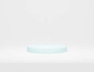 Abstract minimalist blue sky podium for product presentation with white background, 3d render illustration, 3d presentation