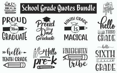 Fototapeta premium Funny school grade Quotes SVG Designs Bundle. Sarcastic school grade quotes SVG cut files bundle, school grade quotes t shirt designs bundle, Quotes about collage grade, school grade quotes cut files
