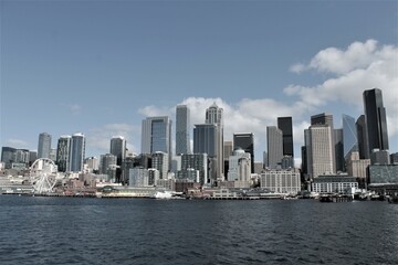 Fototapeta na wymiar City, skyscrapers, ocean view.