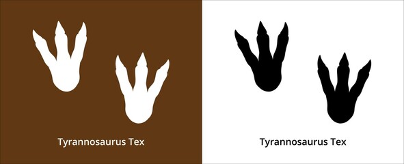 Tyrannosaurus rex foot print. T-rex foot print symbol. Dinosaur T-rex footprint stamp template. Vector stock illustration © great19