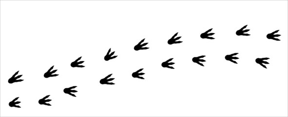 Tyrannosaurus rex foot print trail. T-rex foot print symbol. Dinosaur T-rex footprint stamp track template. Vector stock illustration