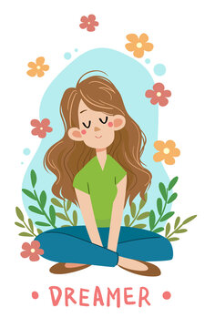 Woman relaxing at nature