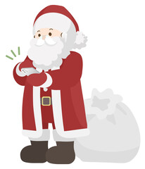 スマホを見るサンタクロース（全身）