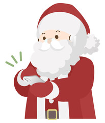スマホを見るサンタクロース（上半身）