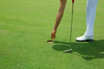 골프, 그린, 홀컵, 퍼터, 골프장
