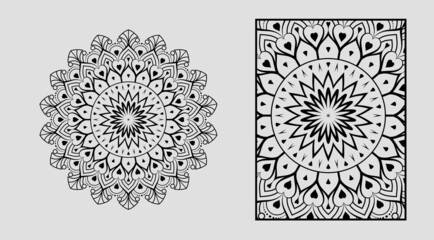 Mandala design for coloring page with ornament vector