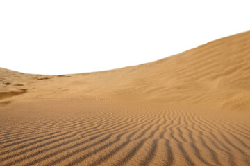 Sand dunes on white background. Wild desert