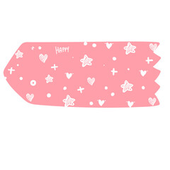 star on pink background washi tape