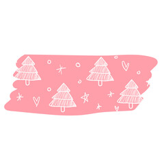 christmas tree on pink background washi tape