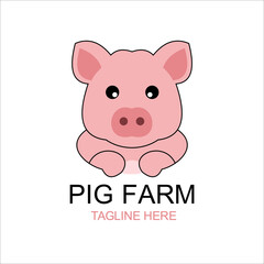 pig logo mascot template
