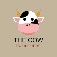 cute cow logo mascot template