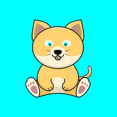 cute cat cartoon logo mascot template