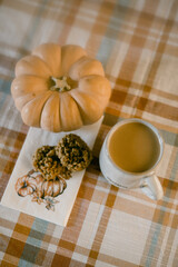 Autumn morning coffee and cookies