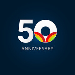 50 Years Anniversary Celebration Vector Template Design Illustration