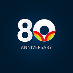 80 Years Anniversary Celebration Vector Template Design Illustration