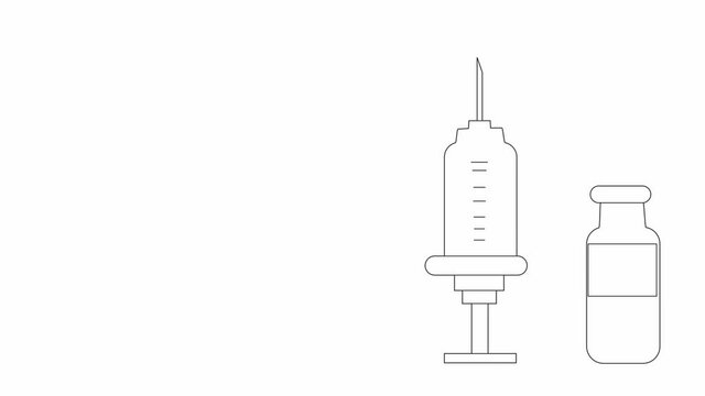 シンプルな注射とワクチンのイメージ
