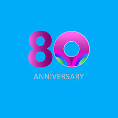 80 Years Anniversary Celebration Vector Template Design Illustration