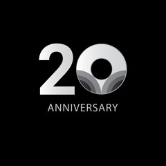 20 Years Anniversary Celebration Vector Template Design Illustration