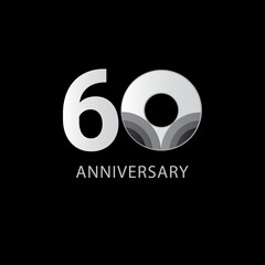 60 Years Anniversary Celebration Vector Template Design Illustration