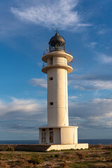 Fototapeta na wymiar Cap de Barbarie Lighthouse in Formentera in the summer of 2021
