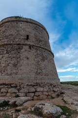 Watchtower of Sa Savina on Formentera island in Balearic Islands in Spain