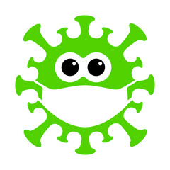 Vector Virus Wearing a Face Mask Illustration