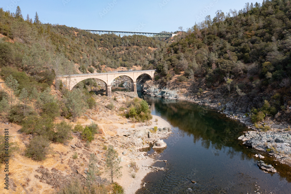 Wall mural the american river flows through the auburn recreation area not far from sacramento, california. thi